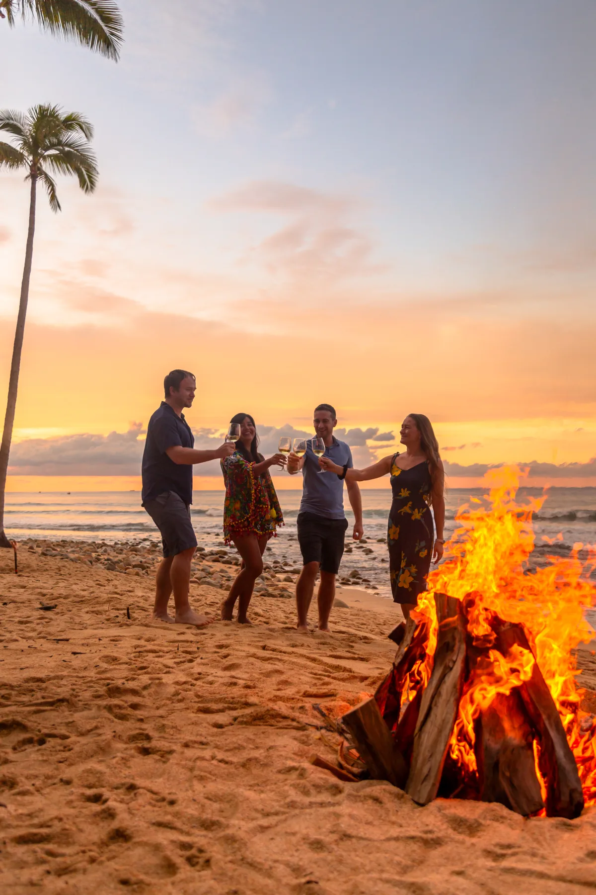 Bonfire by the sea at Amaca Beach
