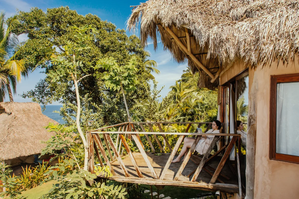 Room terrace surrounded by nature